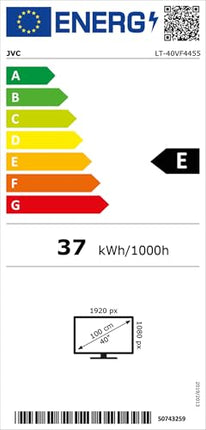 JVC 40-tolline televiisor LT-40VF4455 Full HD televiisor 102 cm ekraani diagonaaliga ja integreeritud kolmekordse tuuneriga, LED-teler must