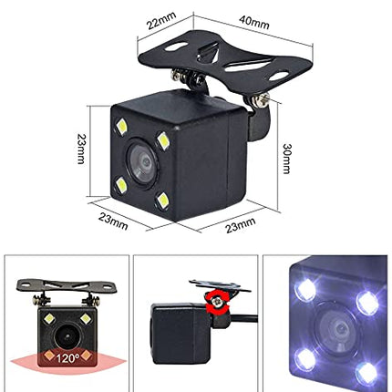 xinyida 12V-24V 12,7 cm (5 tolli) HD auto LCD-ekraan 4LED öise nägemisega veekindel auto tahavaatekaamera tagurdussüsteem autodele, maasturitele, kaubikutele, pikapidele ja veoautodele