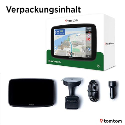 TomTom Camper Navi GO Camper Max 2. põlvkond (7-tolline ekraan, matkaautode ja haagissuvilate huvipunktid, uuendused WiFi kaudu, TomTom Traffic, sõidukiprofiilide salvestamine, maailmakaardid, keskkonnatsoonide vältimine)