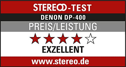 Denon DP400BKEM plaadimängija (rihmülekanne, toonkäpa tõste, sisseehitatud eelvõimendi, S-kujuline toonkäpp) valge DP400WTEM