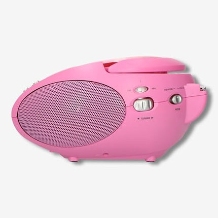 Lenco SCD-24 stereo FM-raadio CD-mängija ja teleskoopantenniga, roosa