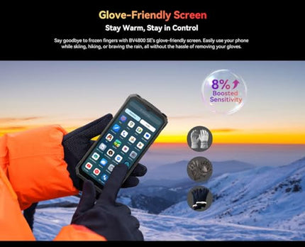 Blackview BV4800 SE välistingimustes kasutatav mobiiltelefon, 5100mAh, 12GB+64GB/2TB (2025), lepinguta nutitelefon, 6.56" 90Hz, IP69K veekindel, ehitusplatsi telefon, 16MP+8MP/kaks 4G/OTG/GPS/NFC (roheline)