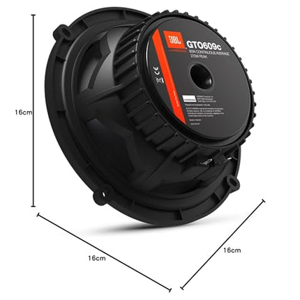 JBL GTO609C - Harman Kardoni kahesuunaline komponentkõlarikomplekt autosse - 270-vatine auto hi-fi kõlarikarp 6 tolli 165 mm 16,5 cm