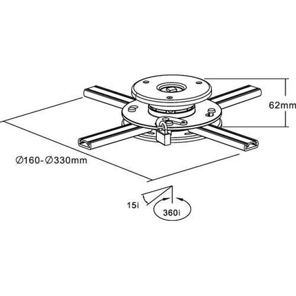HALTERUNGSPROFI projektori laekinnitus, max 20 kg, lukuga, ülilame mudel PH11S