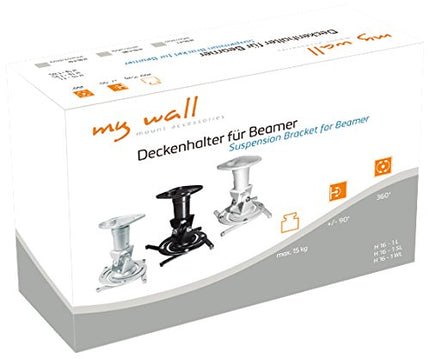 myWall H16-1WML, projektori laekinnitus (kandevõime 15 kg, kaugus laest: 225 mm) mattvalge