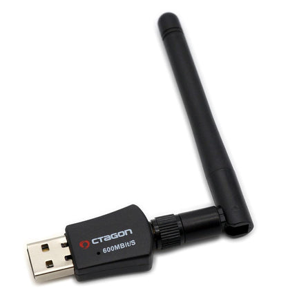Octagon WL618 Optima WLAN 600 Mbps +2dBi antenni USB 2.0 adapter 2.4 ja 5G kahesagedusliku levialaga, VU+, Gigablue, Protek ja teiste satelliitvastuvõtjatega Linux E2 operatsioonisüsteemi ja arvutiga, must