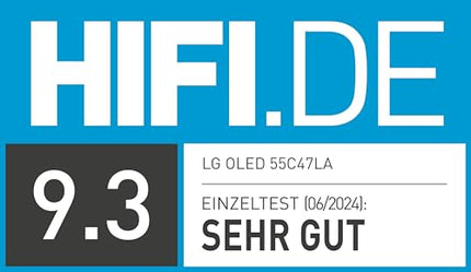 LG OLED55C47LA TV 55" (139 cm) OLED evo TV (α9 Gen7 4K AI processor, webOS 24, Dolby Vision, up to 120Hz) [Model year 2024]