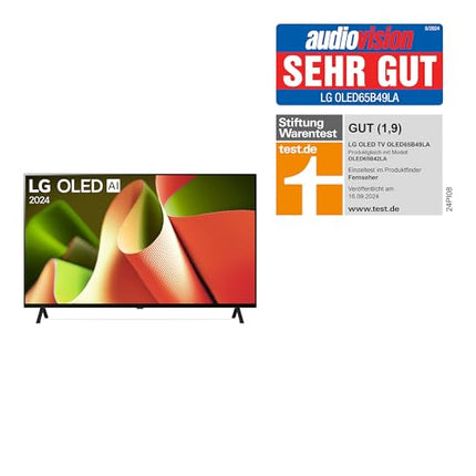LG OLED65B49LA televiisor 65" (165 cm) OLED-teler (α8 4K tehisintellektiga protsessor, webOS 24, Dolby Vision, kuni 120 Hz) [mudeliaasta 2024]