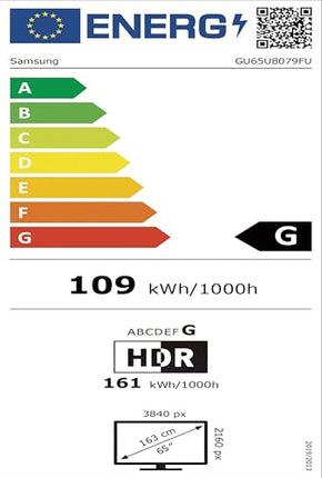 Samsung Crystal UHD U8079F 4K 65-tolline (163 cm) LED-teler, Crystal Processor 4K, MetalStream disain, SmartThings, tehisintellekti ülesskaleerimine, mängukeskus, Knox Security, tasuta sisu, nutiteler (2025)