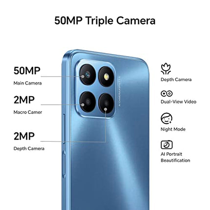 HONOR 70 Lite, nutitelefon 5G, 4GB+128GB, 6,5-tolline 90Hz FullView ekraan, 5000mAh, Android 12, kahe SIM-kaardiga, ookeanisinine