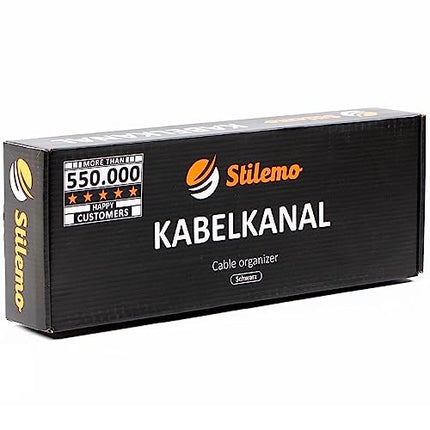 Stilemo kaablikanali laud ilma puurimiseta - kaablihalduslaud korrastatud töökoha jaoks ilma kruvideta - kaablihoidikuga kaablikandiku laud - kaablikanal klambriga - 39x13x16cm - must