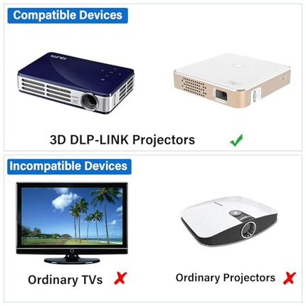 Cocari 3D-prillid, aktiivse katikuga 3D DLP-Link laetavad 3D-prillid Aceri, ViewSonici, BenQ, Optoma, Philipsi, Panasonicu, Viviteki, Delli, Jmgo, Cocari Cocari 3D-projektoritele, sinised, 2 tk pakis