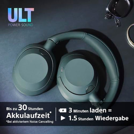 Sony ULT WEAR | Juhtmevabad Bluetooth-kõrvaklapid mürasummutusega | mikrofoniga, 30-tunnise akuga, bassi võimendusfunktsiooniga | Sobib sportimiseks, muusika nautimiseks, reisimiseks ja tööks, metsahall