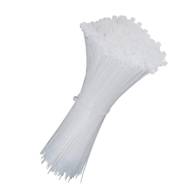 250 tk kaablisidemeid 300 mm iselukustuvad nailonist traatsidemed kaablite jaoks, valged lukuga kaablisidemed