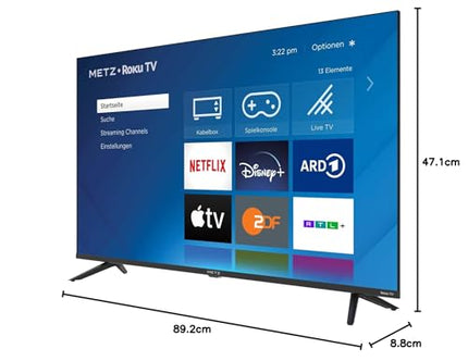 METZ Blue Roku TV, FHD nutiteler, 40 tolli, 100 cm, kolmekordse tuuneriga teler, WiFi-ga teler, HDMI, 40MTD3011Z