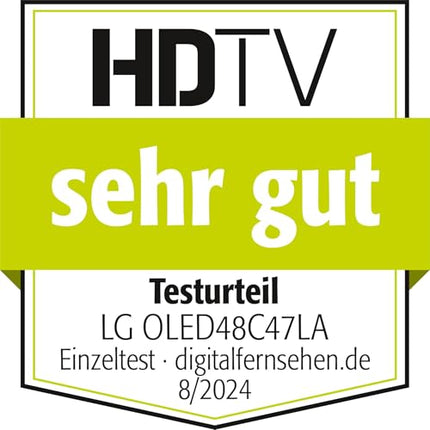LG OLED48C47LA televiisor 48" (121 cm) OLED evo televiisor (α9 Gen7 4K tehisintellektiga protsessor, webOS 24, Dolby Vision, kuni 120 Hz) [mudeliaasta 2024]