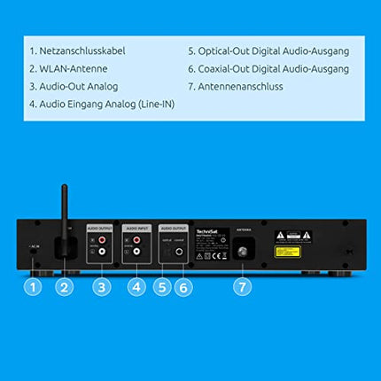 TechniSat DIGITRADIO 143 CD (V3) – Digital HiFi tuner, internet radio (DAB+, FM, Bluetooth audio streaming, Spotify Connect, CD player, Wi-Fi, width 43.5 cm, app control, remote control) Black
