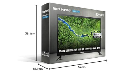DYON Enter 24 Pro X2 – 60 cm (24-tolline) televiisor (kolmekordne tuuner (DVB-C/-S2/-T2), hotellirežiim, USB-meediapleier)