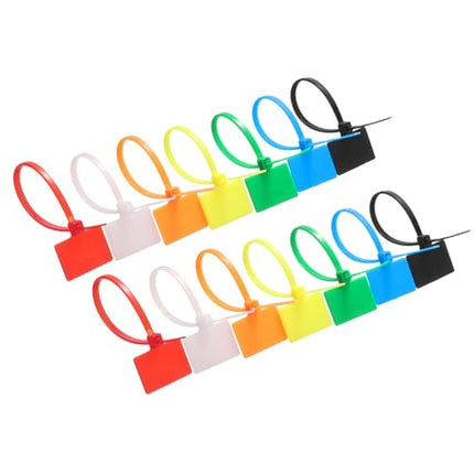 sourcing map Nylon Cable Label Markers 16.3 cm Writable Self-Locking Wire Tags Cable Ties for Organization Marking Black 100 Pack