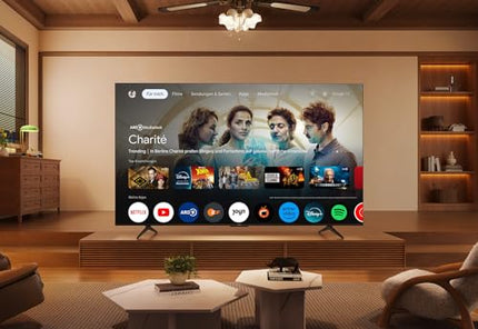 TCL 75T8B 75-tolline QLED Pro 144Hz Onkyo mänguteler, 4K UHD, HDR Pro, Google TV (Dolby Vision IQ ja Atmos, liikumise selgus, käed-vabad hääljuhtimine, ühildub Google Assistant ja Alexaga)