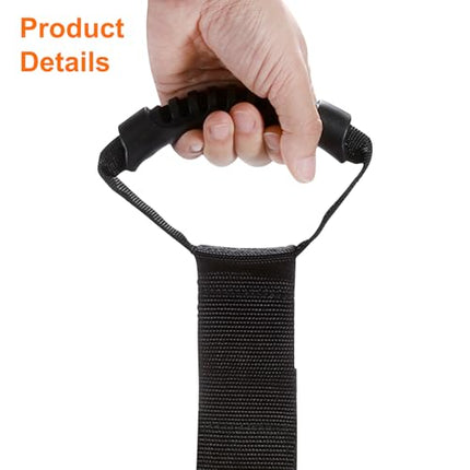 sourcing map Extension Cord Holder Organizer Storage Straps 560/710 mm Heavy Duty Garage Carrying Straps with Handle for Power Cords, Cables, Hoses, Ropes, Black, 6 Pack