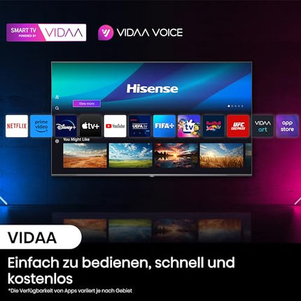 Hisense 65E7NQ Pro 164 cm (65-tolline) televiisor, 4K UHD, QLED, nutiteler, Total HDR, Dolby Vision IQ Atmos, 144 Hz (VRR), HDMI 2.1, mängurežiim PRO, kolmekordne tuuner, sisseehitatud Alexa, tumehall, [2024]