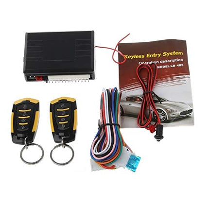Universal Car Alarm System, Wireless Car Alarm Security System Protection Anti-theft Keyless Entry with 2 Remote Controls Siren