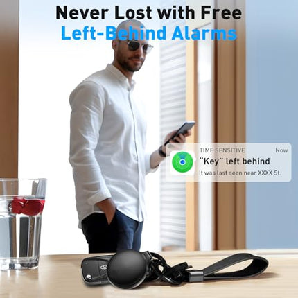 ayuopu nutikas Bluetooth-õhu jälgimissilt, esemete leidja võtmeleidja, mis ühildub Apple Find Myga (ainult iOS), vahetatav aku, pagas, kohvrid, rahakotid, kotid, jälgimine üle maailma, 2 tk must