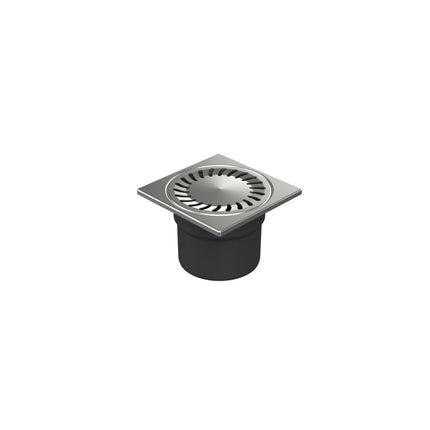 Shower drain, bathroom drain, floor drain 150 x 150 mm DNS 110 N in stainless steel (323 N)