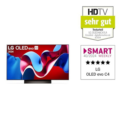 LG OLED48C47LA televiisor 48" (121 cm) OLED evo televiisor (α9 Gen7 4K tehisintellektiga protsessor, webOS 24, Dolby Vision, kuni 120 Hz) [mudeliaasta 2024]