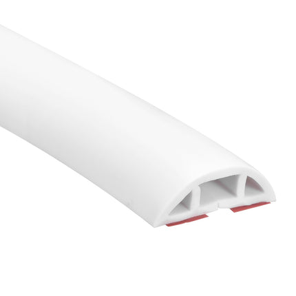 uxcell D30 1 m Floor Cord Cover, PVC Cord Cover Floor, Wire Cover for Extension Cords, Protect Wires and Prevent Cable Trips, Hole Width 1 cm, White