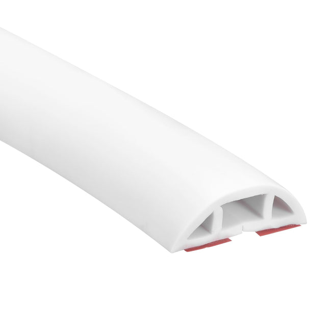 uxcell D30 1 m põrandajuhtmekate, PVC-juhtmekate põrandale, juhtmekate pikendusjuhtmetele, kaitseb juhtmeid ja hoiab ära kaabli otsad, augu laius 1 cm, valge
