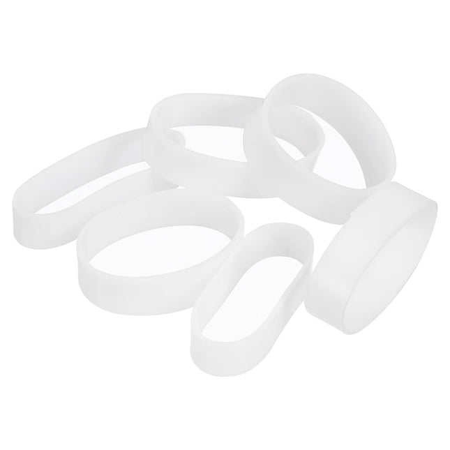 sourcing map 50pcs Silicone Rubber Bands 15 x 5mm Rubber Bands Rings Cable Ties Strong Elastic Bands Non-Slip for Drawstring Packaging Bags White