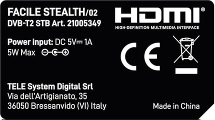 Tele System Mini Stealth digitaalne maapealne dekooder automaatse skaneerimise ja LCN-funktsiooniga, integreeritud USB-meediapleier, kaasas kaugjuhtimispult, plug &amp; play paigaldus SCART või HDMI kaudu