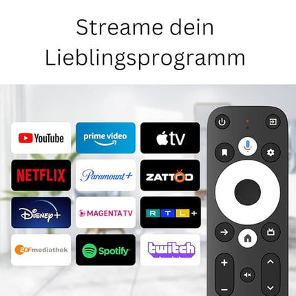 Android TV Box G1 4K HDR nutikas voogedastusmängija 4 GB RAM WLAN/WiFi 6 LAN USB | Chromecast | Netflix | Prime Video | Disney+