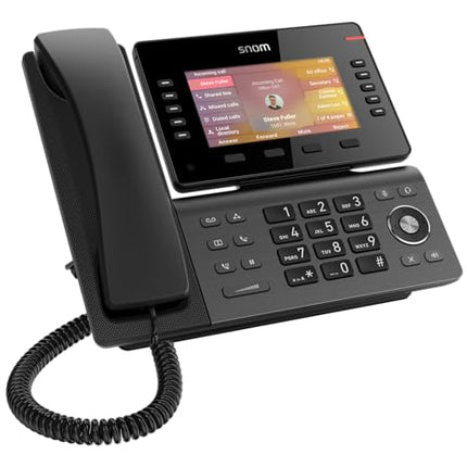 Snom D865 IP-telefon, SIP-lauatelefon, 5-tolline IPS-värviline ekraan 1280 x 720 pikslit, 12 SIP-identiteeti, 10 programmeeritavat funktsiooniklahvi, WiFi NFC, Bluetooth, 3-aastane tootjagarantii, must, 00004536