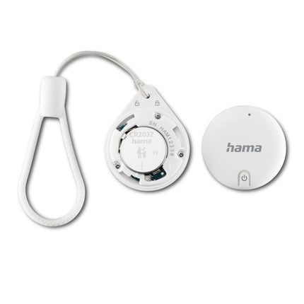 Hama võtmeotsija Apple Find My rakendusele, 4 tk. (võtmeotsija Bluetoothiga, alarm, mobiiltelefoni võtmeotsija võtmete, rahakoti, pagasi, lemmikloomade, iOS-i, iPhone'i, iPodi, iPadi, vahetatava nööppatarei jaoks) valge