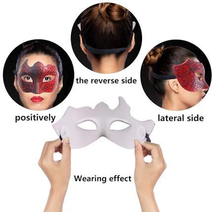 GZqiancangi 6 Veneetsia maski pakk, vintage Veneetsia mask elastse köiega Halloweeniks/jõuludeks, karnevaliks, maskeraadiks, kostüümimaskiks, cosplayks