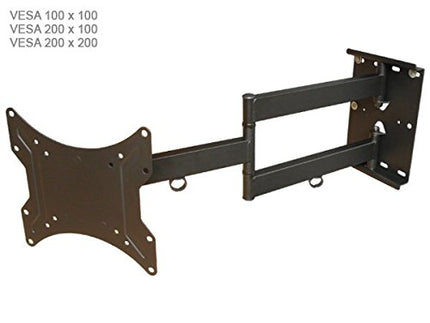 Universaalne teleri seinakinnitus 16–55 tollidele - pööratav, kallutatav, pikendatav kuni 65 cm - kronstein LED LCD OLED-teleritele - VESA 100 200 must. Mudel: L22B