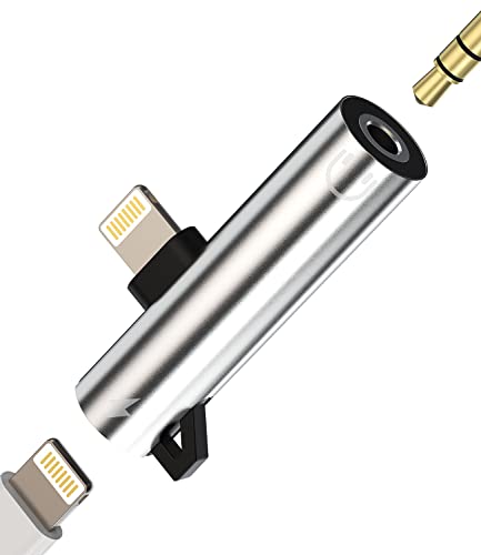 iPhone'i AUX-adapter kõrvaklappide adapterile Lightning - 3,5 mm pistikupesa jaoturiga (2 ühes), laadija, kõrvaklappide helikaabel, Apple MFI-sertifitseeritud mudelitele 14, 13, 12, 11 Pro Max, 7, 8 Plus, X, Xs, Xe, SE