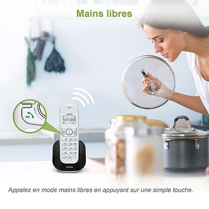(Prantsuse versioon) VTech CS1501 juhtmeta DECT-telefon kahe telefonitoruga, kõnepiiranguga, helistaja ID/kõne ootamisega, valjuhääldiga, valgustatud ekraaniga ja valgustatud klahvistikuga