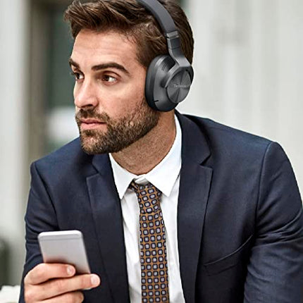 Technics EAH-A800E-K Bluetooth headphones, over-ear with noise cancelling and microphone, ergonomic design, easy connection, black
