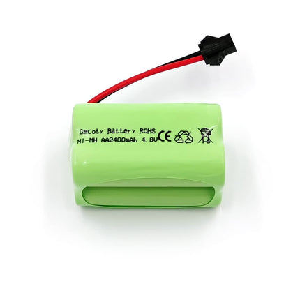 Gecoty® 4.8V NI-MH battery, 2400mAh rechargeable AA battery (not AAA) with SM plug, suitable for remote-controlled toys, power tools, household appliances, with USB charging cable