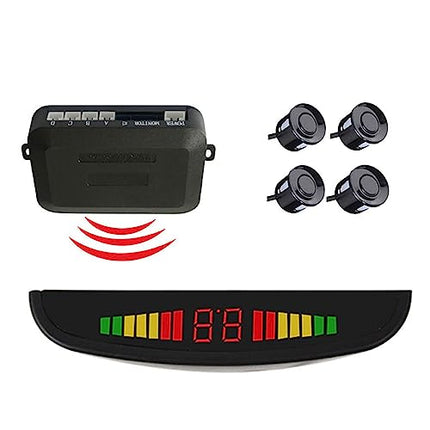 MASO Wireless Car Reversing Radar with 4 Sensors Kit, DC 12V Wireless Car Reversing Radar 0.3-2.0m/11.81-78.74in Car Reverse Parking Sensor with Sensitive Radar System