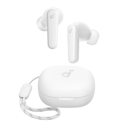 Soundcore by Anker P20i juhtmevabad Bluetooth-kõrvaklapid, 10 mm draiverid, Bluetooth 5.3, kohandatav ekvalaiser, 30-tunnine mänguaeg, IPX5 veekindlus, 2 tehisintellektiga mikrofoni, eraldi kasutatavad (valged)