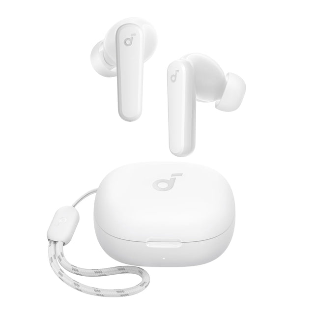Soundcore by Anker P20i juhtmevabad Bluetooth-kõrvaklapid, 10 mm draiverid, Bluetooth 5.3, kohandatav ekvalaiser, 30-tunnine mänguaeg, IPX5 veekindlus, 2 tehisintellektiga mikrofoni, eraldi kasutatavad (valged)