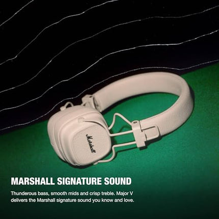 Marshall Major V Bluetooth kõrvaklapid, 100 tundi mänguaega – kreemjas