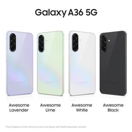 Samsung Galaxy A36 5G tehisintellektiga nutitelefon ilma lepinguta, lukustamata tehisintellektiga telefon Androidiga, 6 GB muutmälu, 128 GB salvestusruumi, 50 MP kaamera, Awesome Lavender, 2,5-aastane tootjagarantii [Ainult Amazonis]
