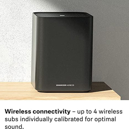 Sennheiser AMBEO Soundbar Plus teleri ja muusika jaoks – EL pistik + AMBEO Subwoofer teleri ja muusika jaoks – EL pistik – sügav, läbistav bass kuni 27 Hz – 8-tolline subwoofer 350 W D-klassi võimendiga