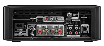 Denon RCD-N12DAB kompaktne helisüsteem, HiFi võimendi, CD-mängija, internetiraadio, muusika voogedastus, HEOS multiroom, Bluetooth ja Wi-Fi, AirPlay 2, Alexa ühilduv, 2 optilist TV sisendit, DAB+ raadio